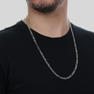 Corrente Prateada Masculina Elo 3 por 1 Immersa