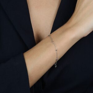 Pulseira Prateada de Bolinhas Immersa